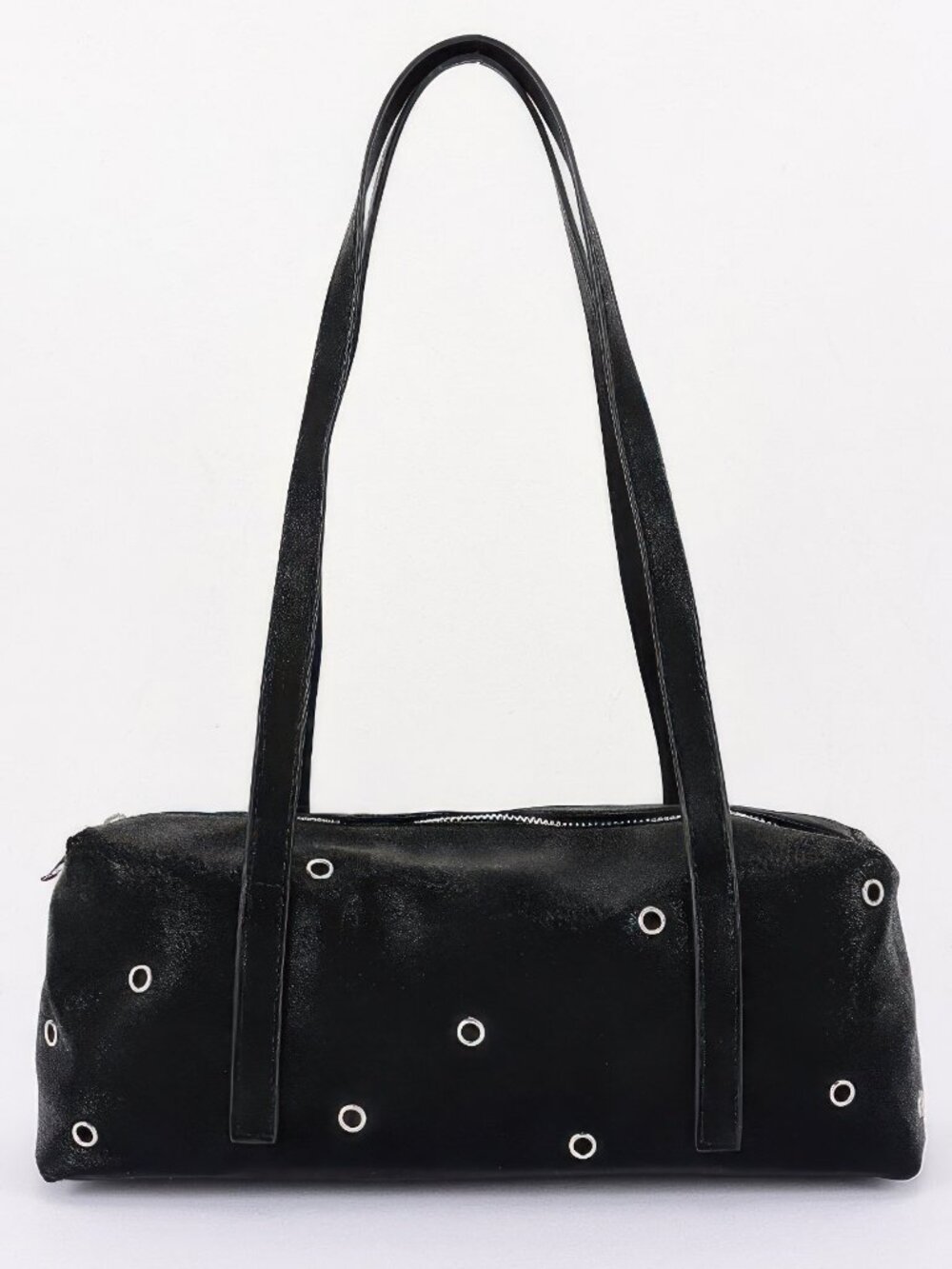 Vegan Leather Eyelet Studded Rectanglar Bag